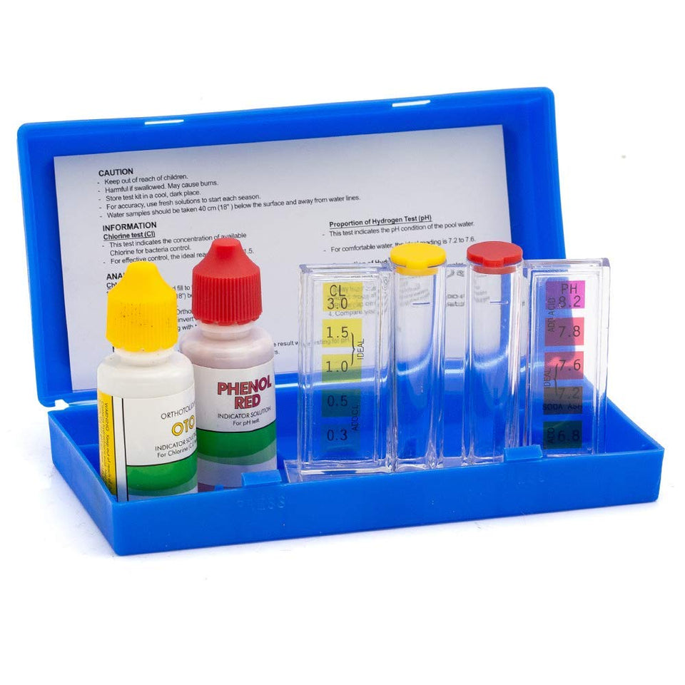 WWD POOL 2Way test kit chlorine readout shown clearly for accurate monitoring
