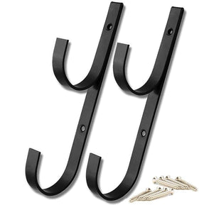 WWD POOL aluminum pole hanger blue front view with dual hooks for pool tools