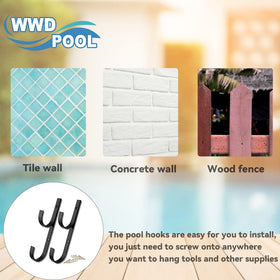 WWD POOL aluminum pole hanger blue hanging skimmer and poles in use