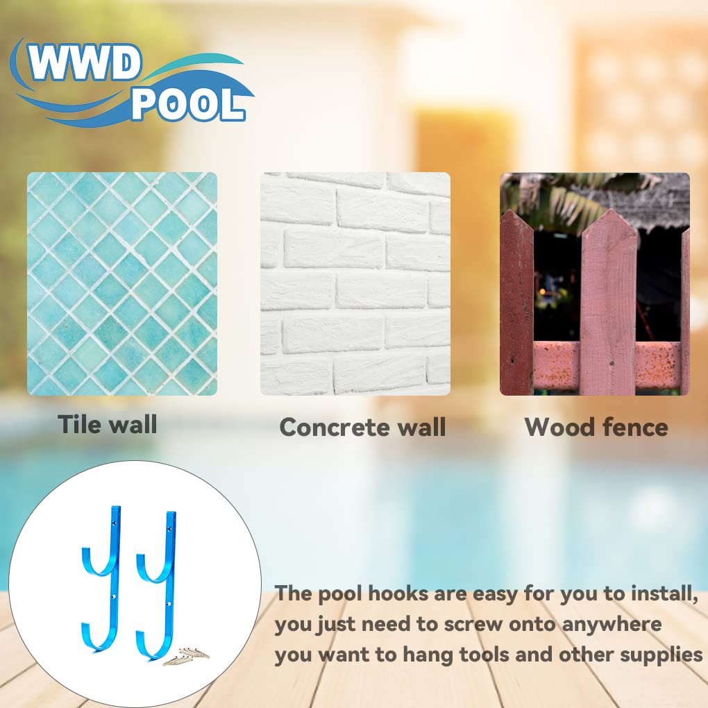 WWD POOL blue aluminum pole hanger used to hang garden tools neatly