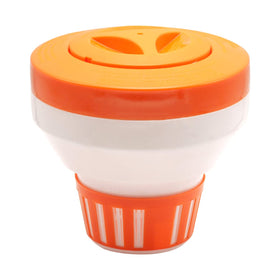 WWD POOL chlorine floater large capacity holds four 3-inch tablets for extended coverage.