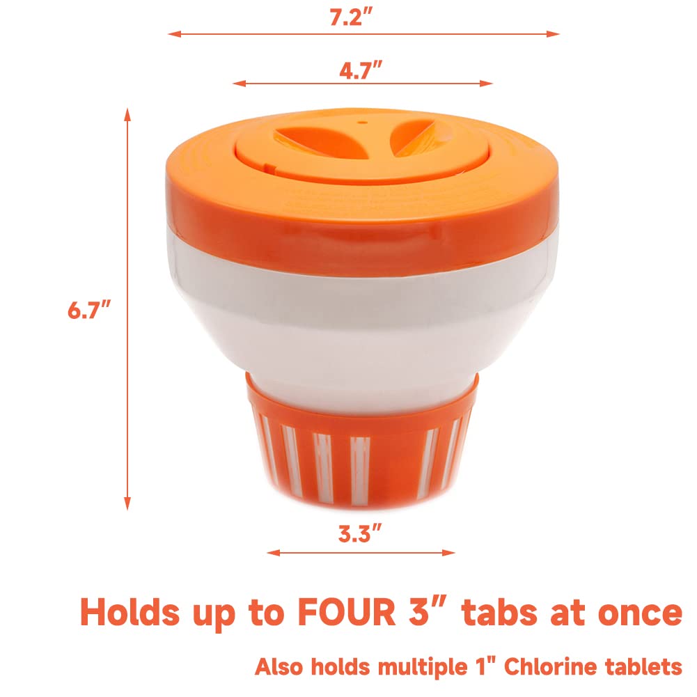 WWD POOL chlorine floater unsinkable design stays afloat to distribute chlorine evenly.