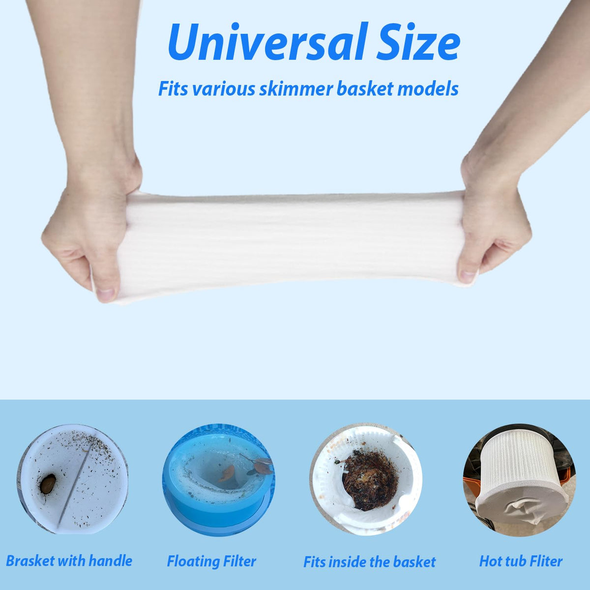 WXFANA skimmer socks universal fit for many baskets and sizes.