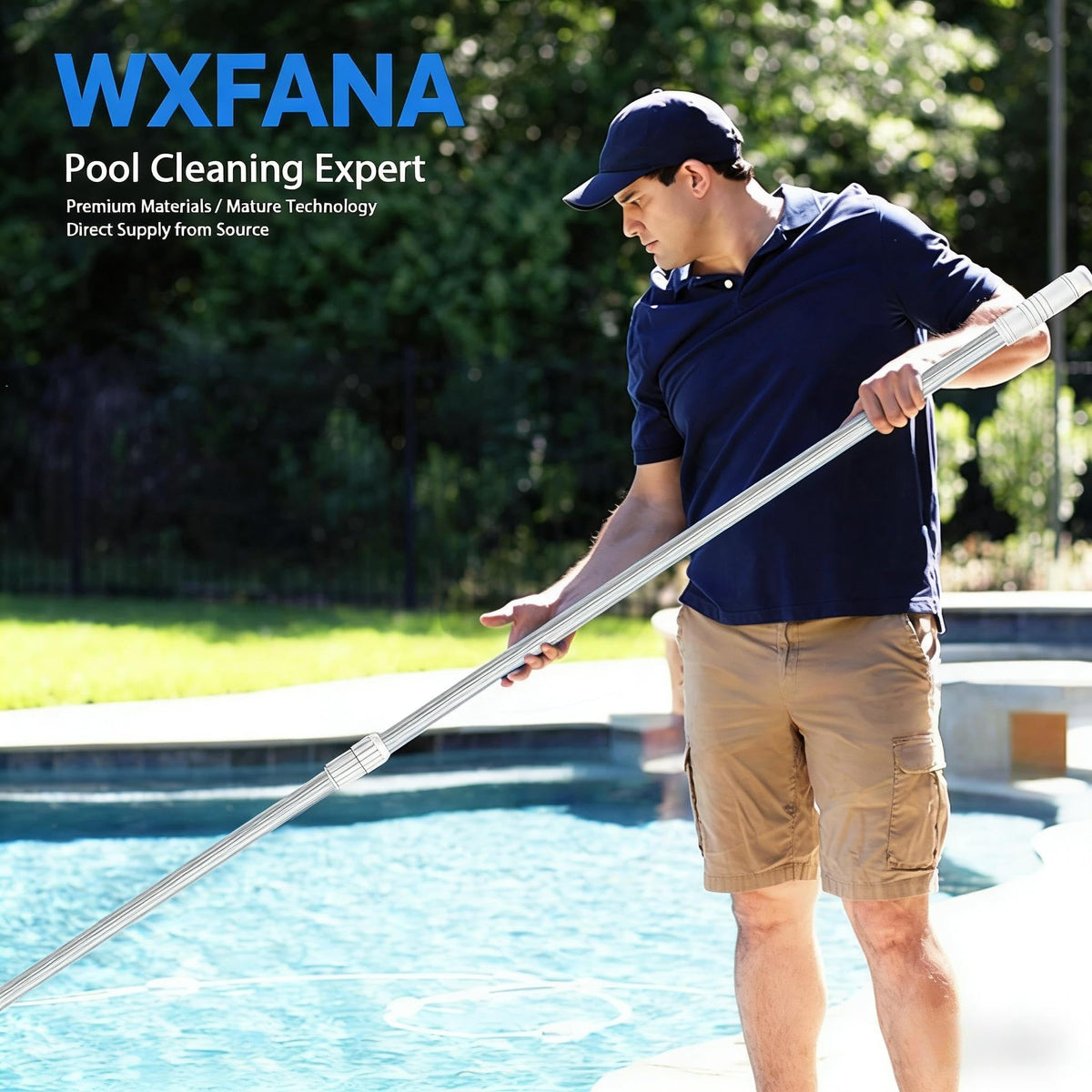 WXFANA aluminum pool pole offers lightweight durability.
