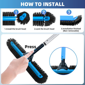 WXFANA curved bristles protect vinyl liners while removing tough grime.