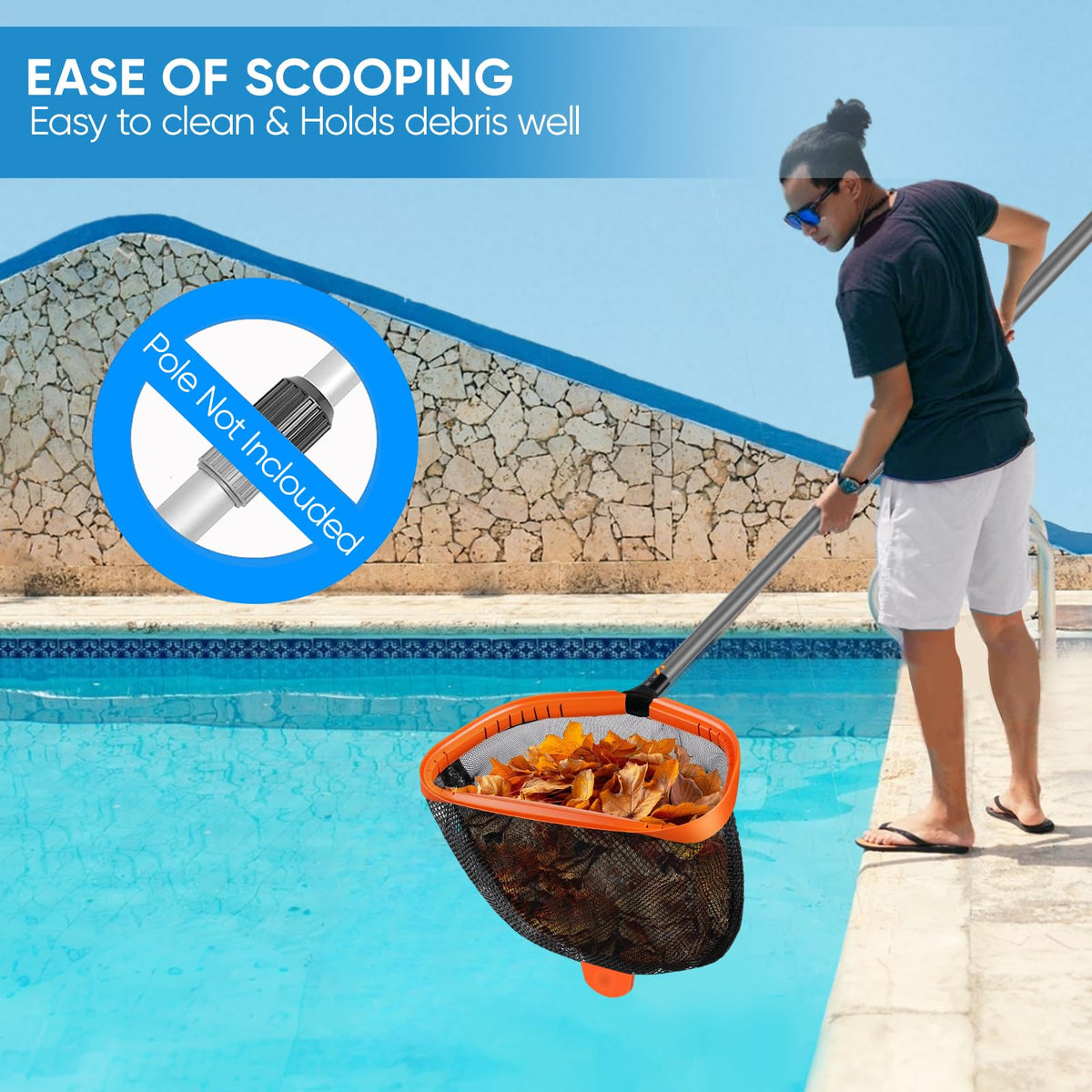 WXFANA large-capacity basket reduces trips to empty the net.