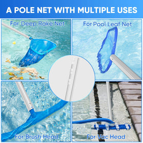 WXFANA compatible with skimmer nets, rakes, brushes, and vacuum heads.