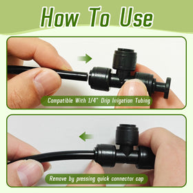 WXNTLDOH 1/4-inch drip fittings, durable UV-resistant plastic for outdoors.