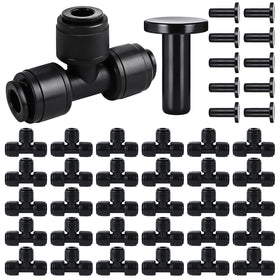 WXNTLDOH quick-connect tee fittings for 1/4-inch tubing, easy leak-free irrigation setup.