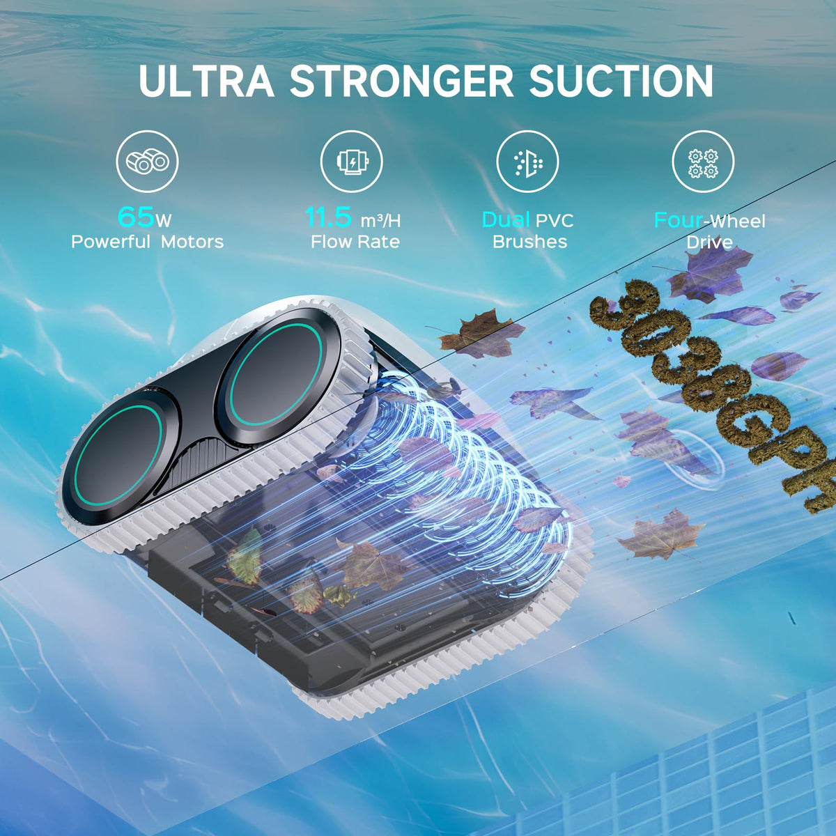 WYBOT C1 robot cleaning floor and wall for efficient inground pool coverage