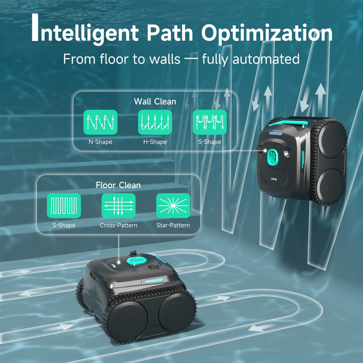 Wybot C2 smart navigation demonstrates efficient coverage