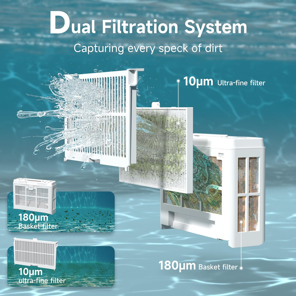 Wybot C2 cleans pool walls with thorough vertical scrubbing