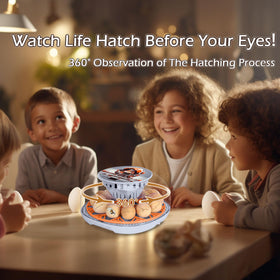 WYD2ANG Mechachick incubator 360-degree visibility cover lets you observe hatch progress.