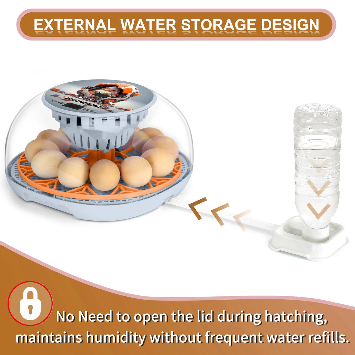 WYD2ANG Mechachick incubator temperature-control display enables precise monitoring.
