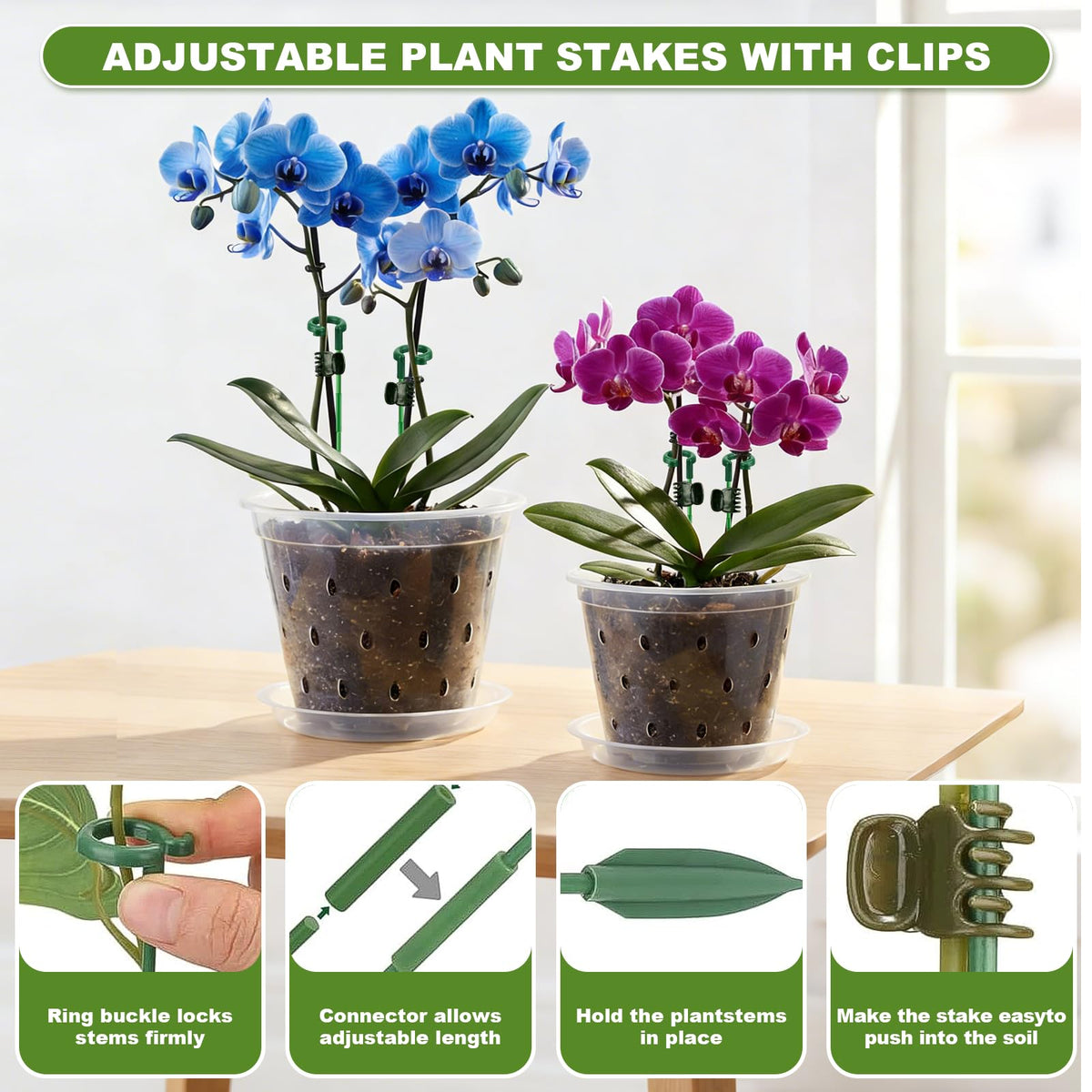 Wyegey plant stake kit stabilizes tall orchid stems