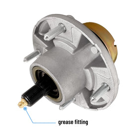 Wyevee AM144377 spindle with threaded mounting holes for easy mounting.