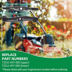 Wyevee blades cutting action reduces clogging and improves grass lift.