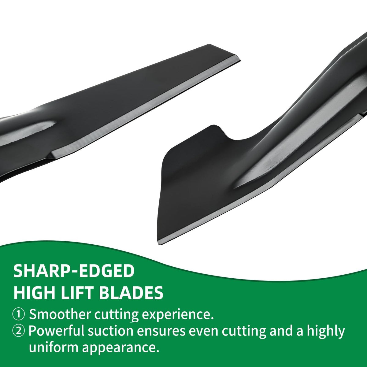 Wyevee lower blade with enhanced coating for durable, long-lasting mowing performance.