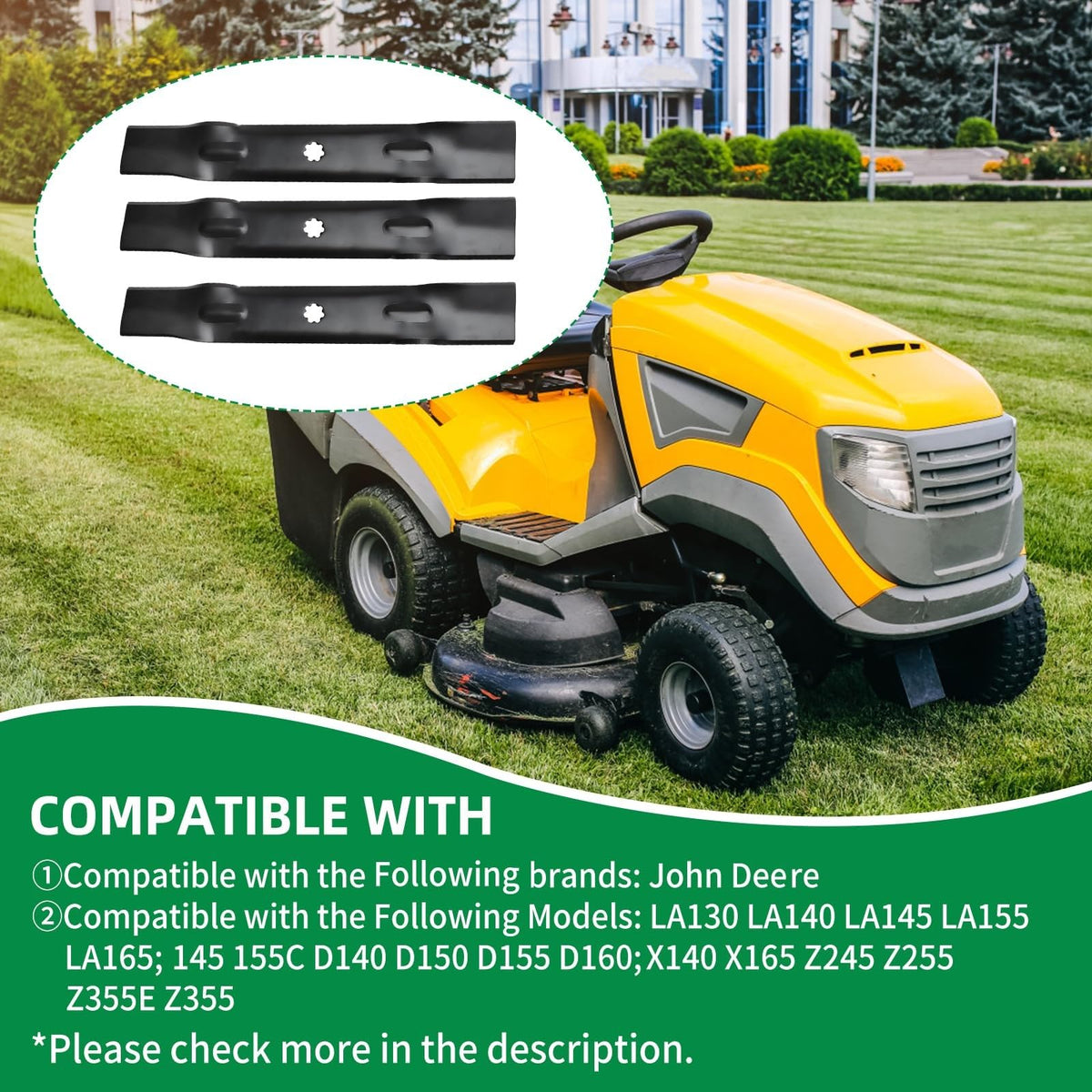 Wyevee carbon steel blades offer durability and a clean, even mowing experience