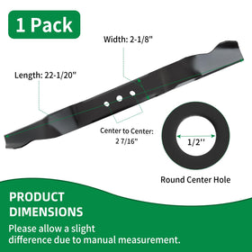 Wyevee blade with two oval side holes fits common mower decks