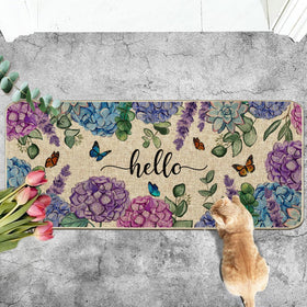 Wylumen spring floral doormat enhances indoor-outdoor entrances with vibrant visuals.