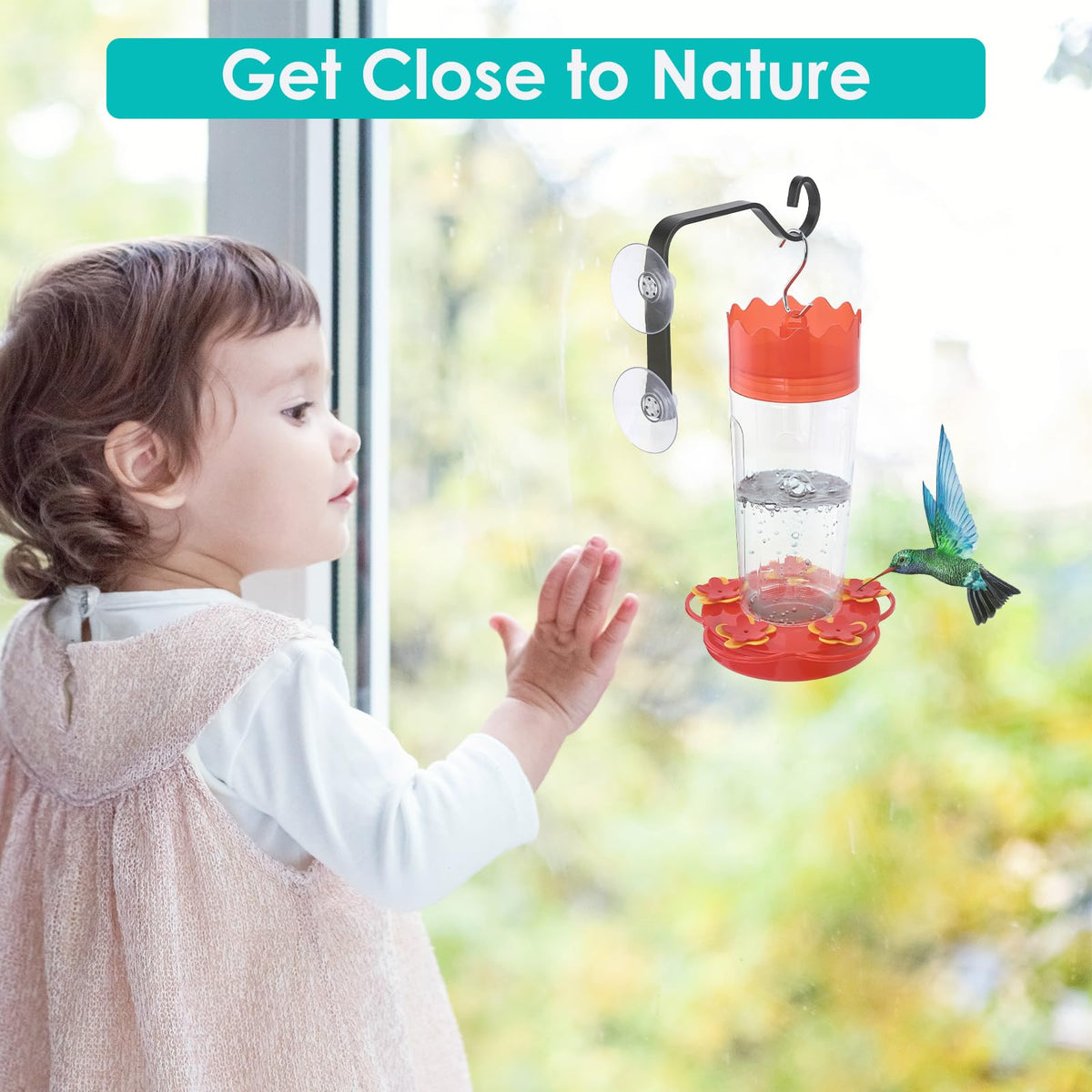 WYLUNBI suction hook for decorative birdhouses enables damage-free outdoor display.