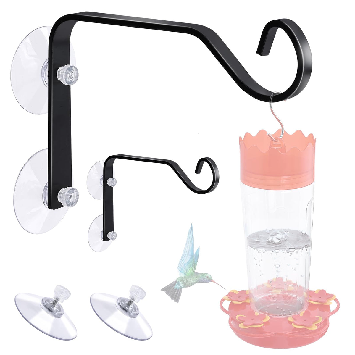WYLUNBI window suction hook hanger securing a display on glass for versatile mounting.