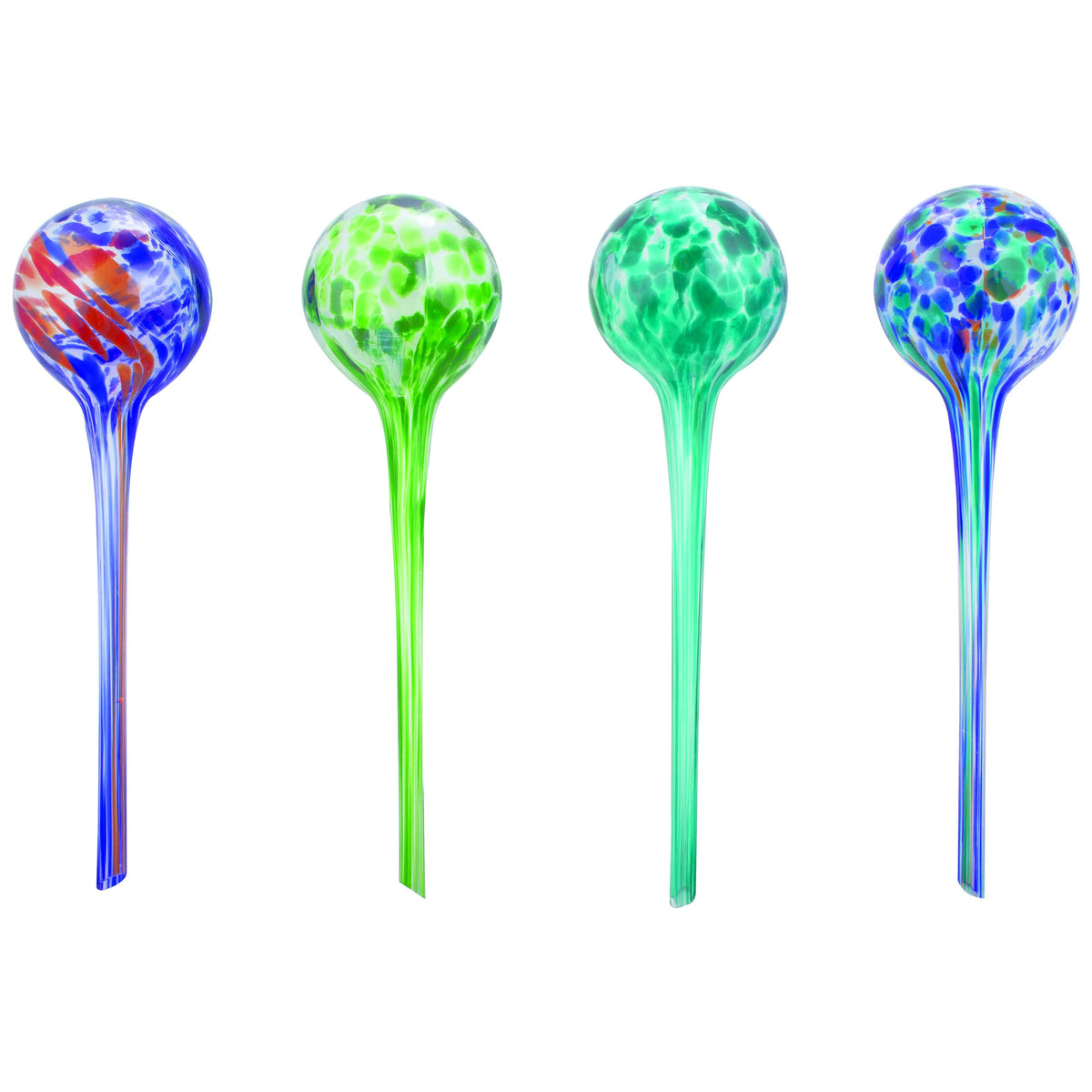 Wyndham House watering globe set with colorful bulbs ready to hydrate indoor plants.