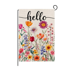 Wyooxoo flower garden flag 12x18 double-sided welcomes outdoors.