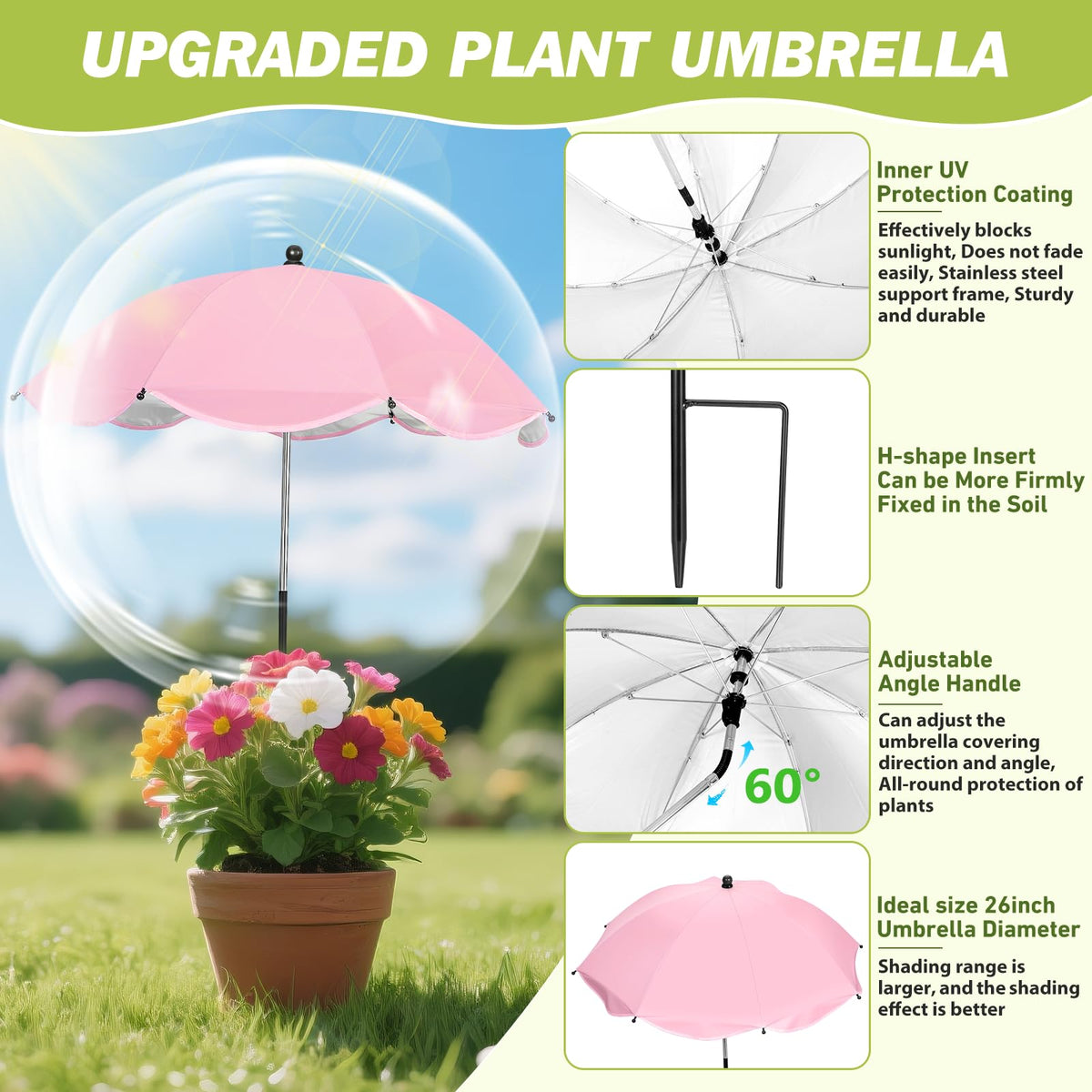 Four-pack of WYRJXYB garden umbrellas providing versatile outdoor shade.