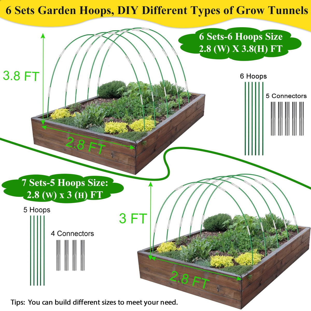 WYRJXYB six set garden hoops kit for easy DIY tunnel assembly
