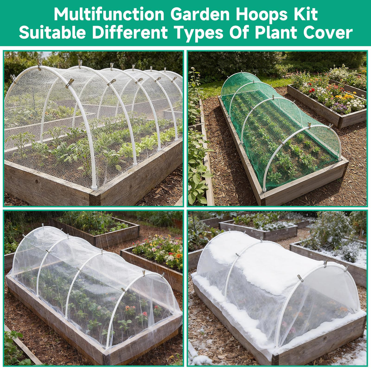 WYRJXYB grow tunnel setup for raised beds and pots