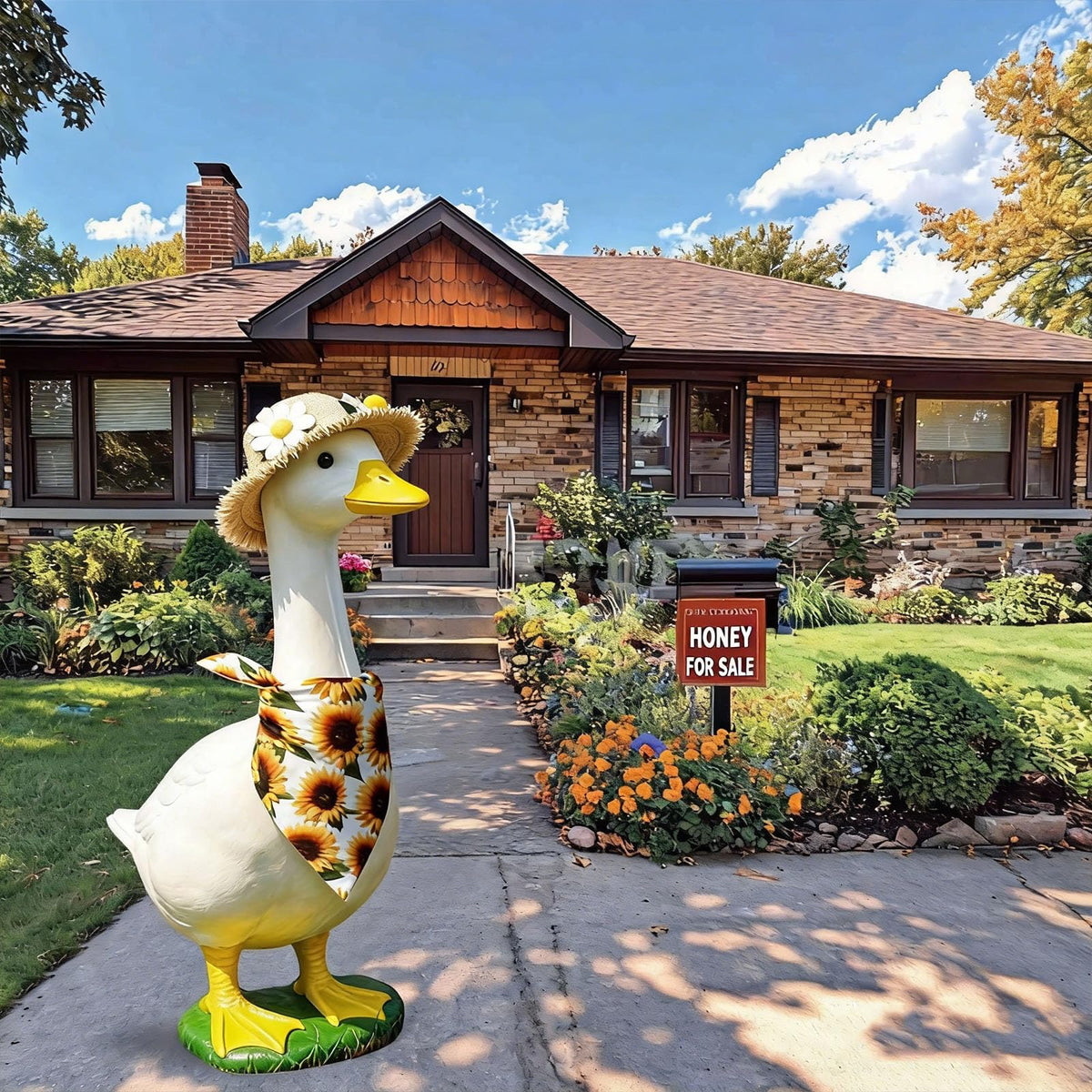 WYUA sunflower porch decor elevates entryway ambiance with sunny theme