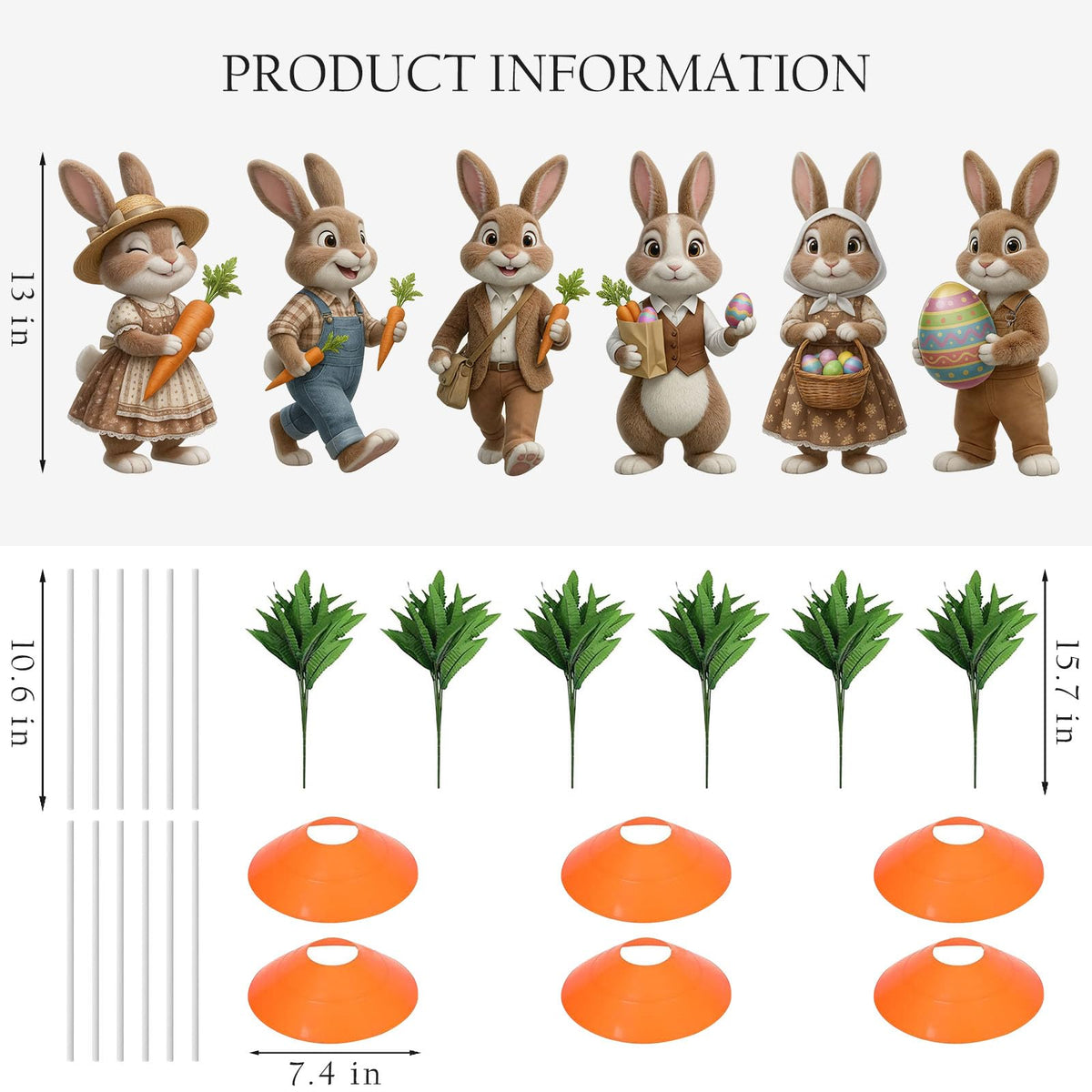 Wyupp Easter bunny sign carrot-holding adds playful curb appeal for families.