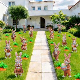 Wyupp Easter yard display set offers quick setup with sturdy stakes.