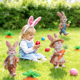 Wyupp fake carrot decor stake enhances garden borders with realism.