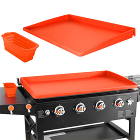 WYZJC 36-inch silicone griddle mat on Blackstone, stable and non-slip.
