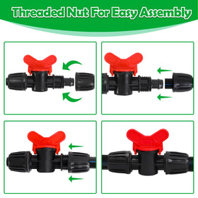 WZFLRUA anti-leak locking system minimizes drips in outdoor irrigation.