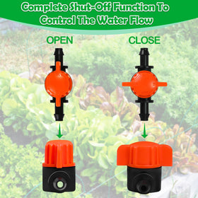 WZFLRUA barbed connectors ensure quick, leak-proof connections for 1/4-inch tubing