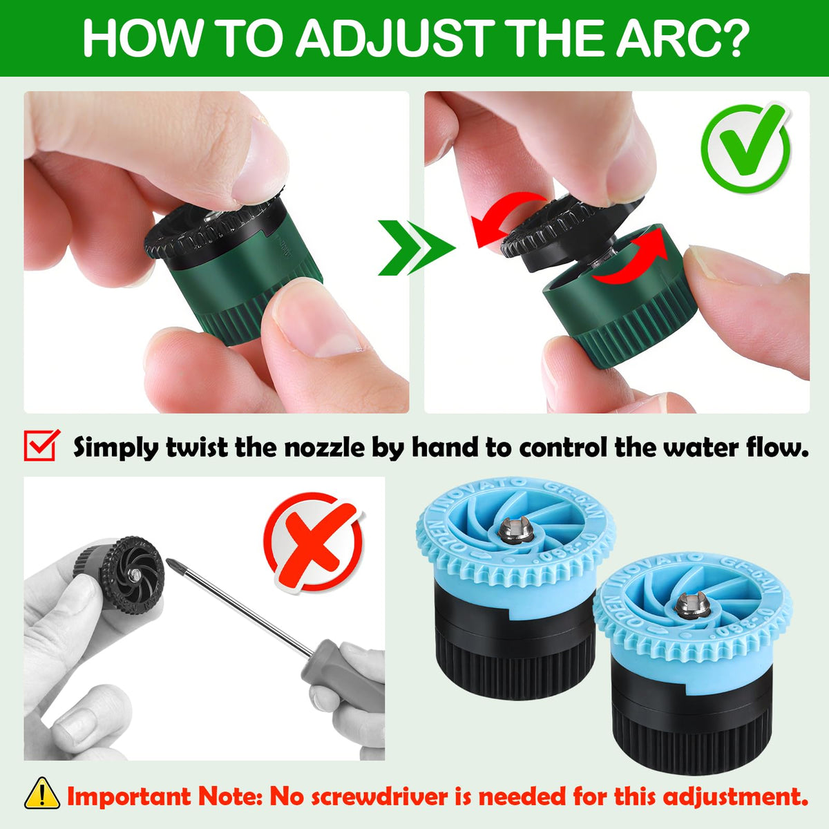 WZFLRUA pop-up compatible nozzle ensures quick swaps without disrupting your irrigation schedule.