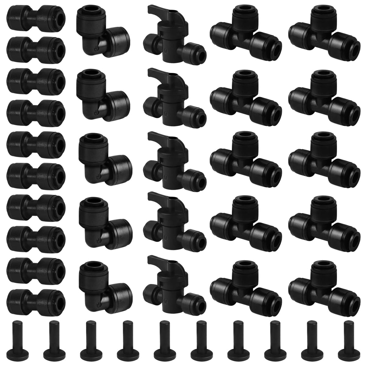 WZFLRUA quarter-inch drip fittings pack showing leak-free connections for garden irrigation