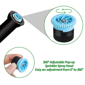 WZFLRUA six-foot spray distance helps cover small to medium yards efficiently.