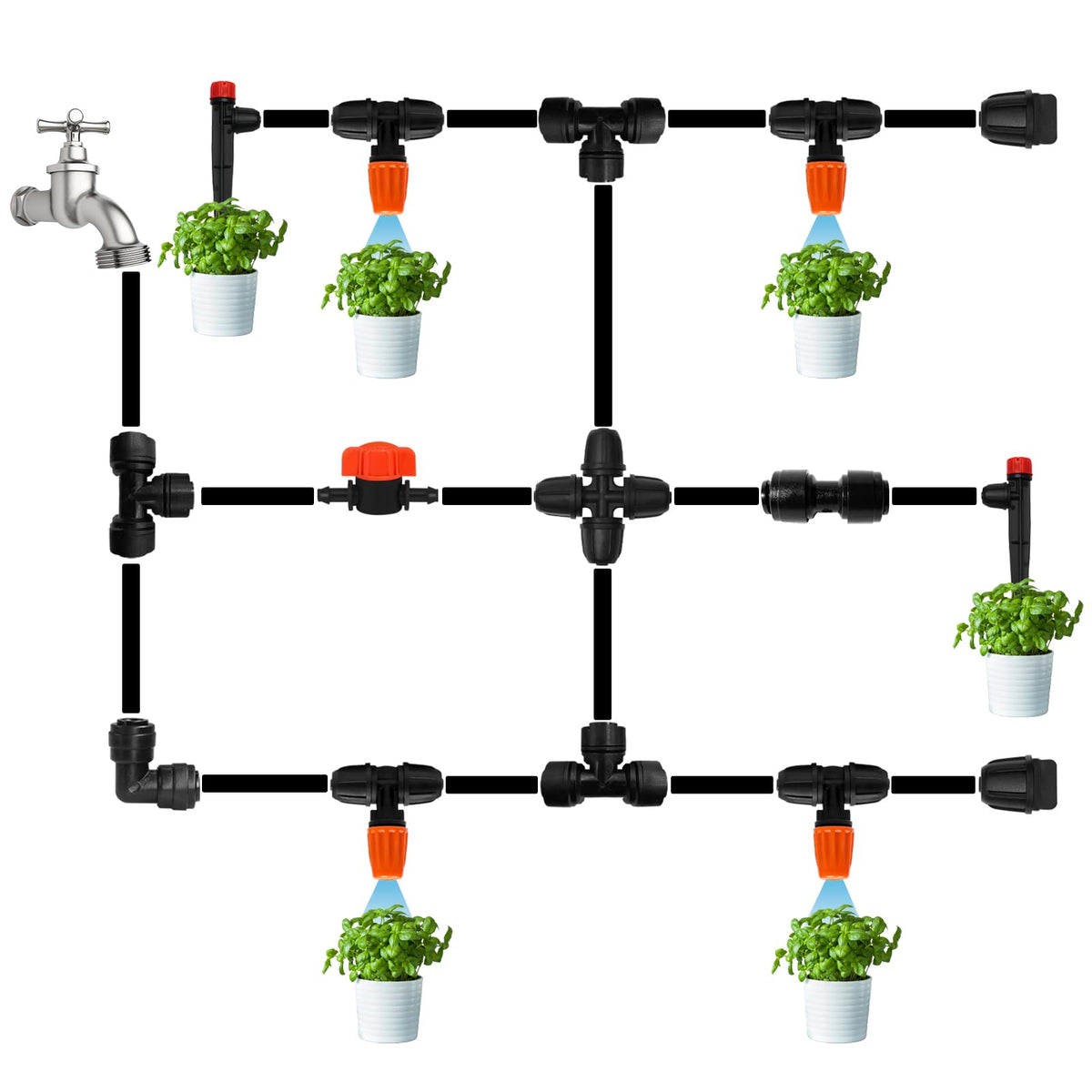 WZFLRUA versatile irrigation parts suitable for raised beds and gardens