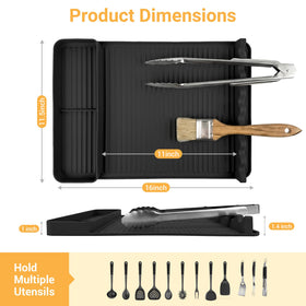 WZGUSXN silicone grill mat with non-slip base keeps it secure on countertops.