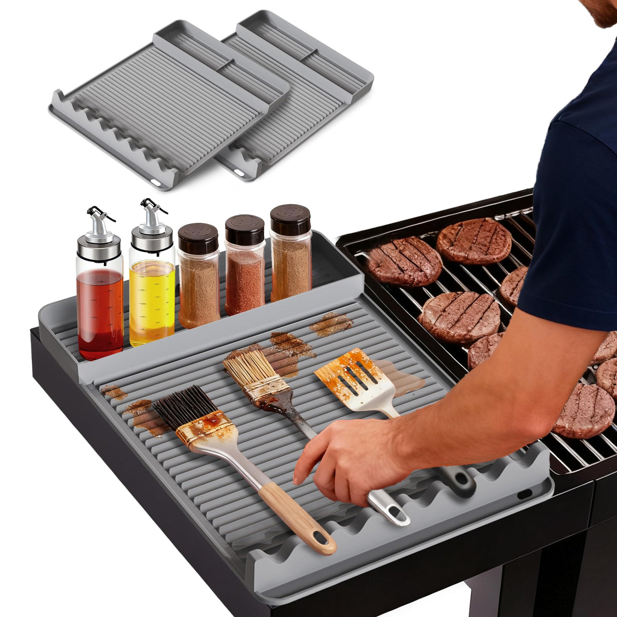 WZGUSXN grill mat heat-resistant surface protector for outdoor grills.