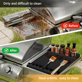 WZGUSXN grill tool organizer pocket keeps spatulas within reach.