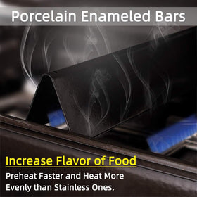 X Home durable porcelain steel construction withstands high-heat grilling sessions.