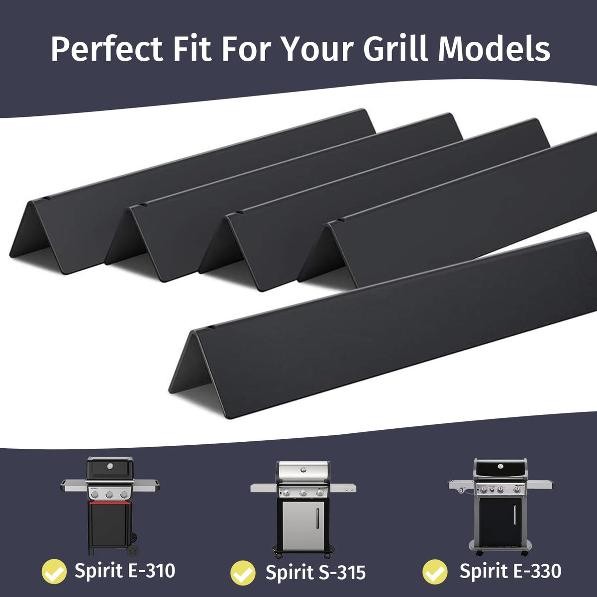 X Home five-pack flavorizer bars for easy replacement and cleaner grilling.