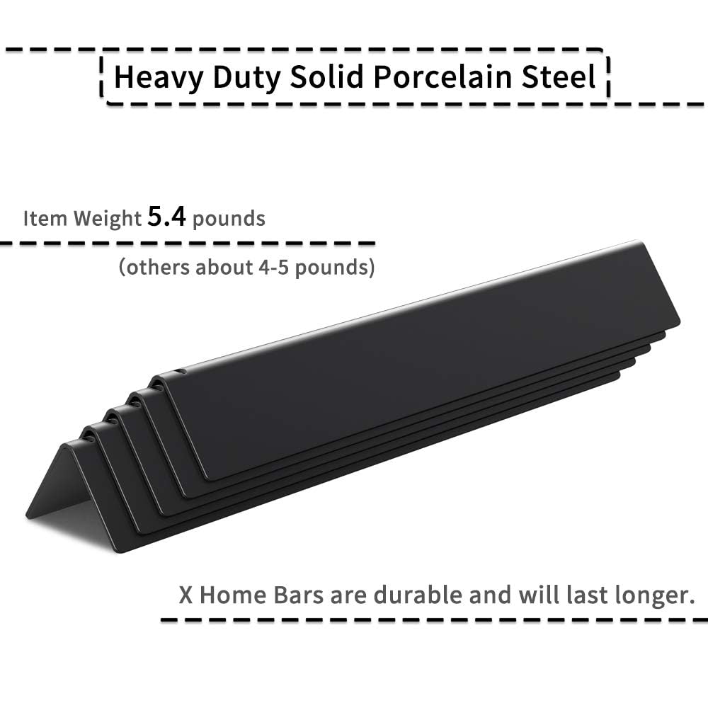 X Home porcelain-enameled steel bars resist wear for long-term grilling reliability.
