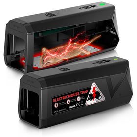 X-octenol electric mouse trap front view for fast, decisive rodent control.